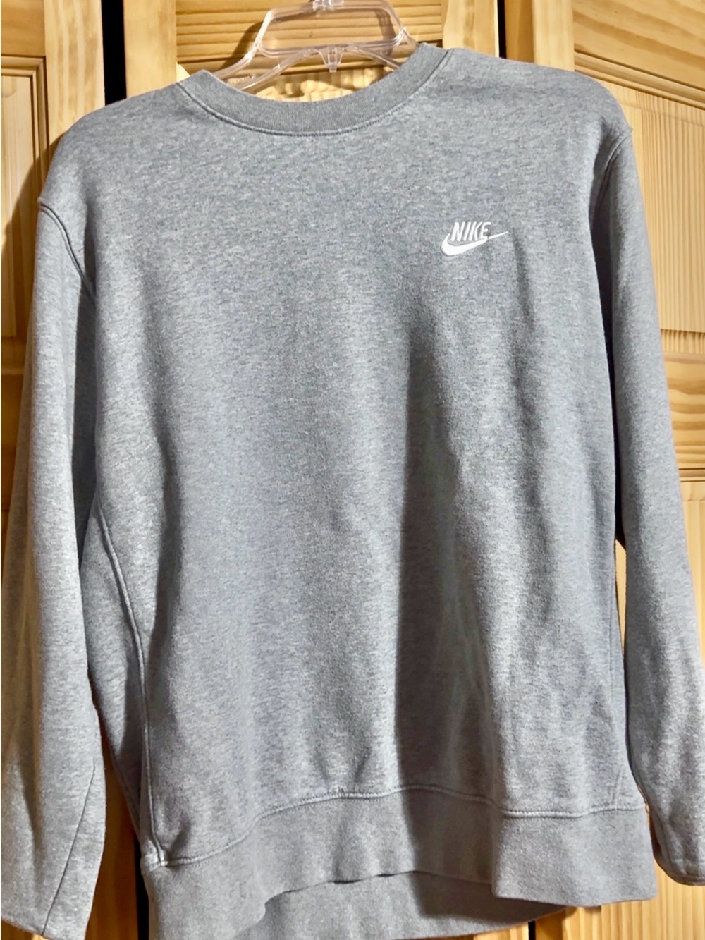 Nike Gray Crewneck Sweatshirt with White Swoosh